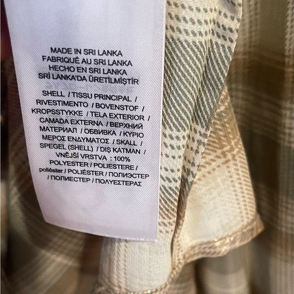 Ralph Lauren Women’s Shadow Plaid  Metallic Georgette Button-Down Shirt - Picture 4 of 6